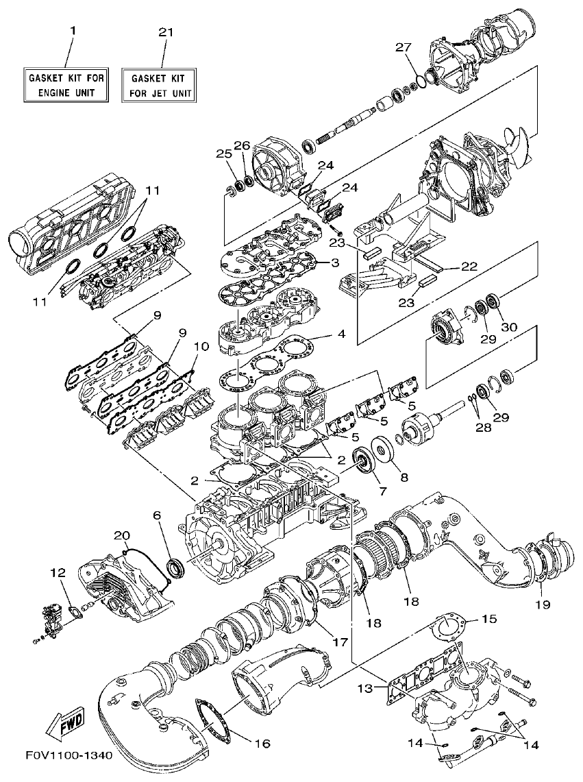 Yamaha A1 REPAIR KIT 1 parts diagram